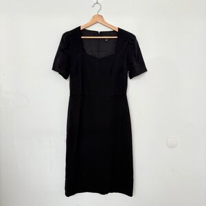 Halogen Short Sleeve Sheath Dress In Black Medium